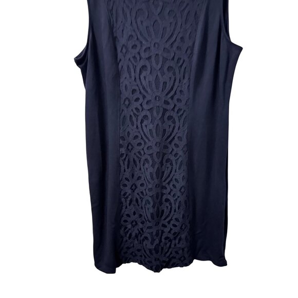 Chicos Sleeveless Navy Blue Dress Size XL Lace Front Design Dress - Picture 4 of 10